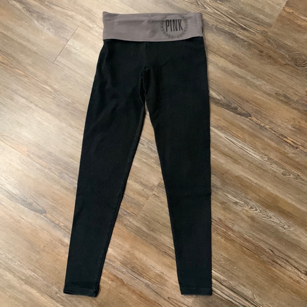 Womens XS black and grey Victoria’s Secret (PINK) yoga leggings